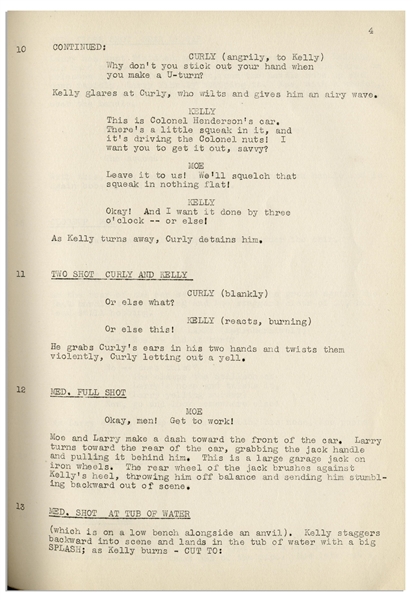 Moe Howard's Personally Owned Three Stooges' Columbia Pictures Script for Their 1943 Film, ''Higher Than a Kite'' -- With Additional ''Alternate Ending'' Page!